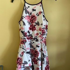 Pink and black flower dress